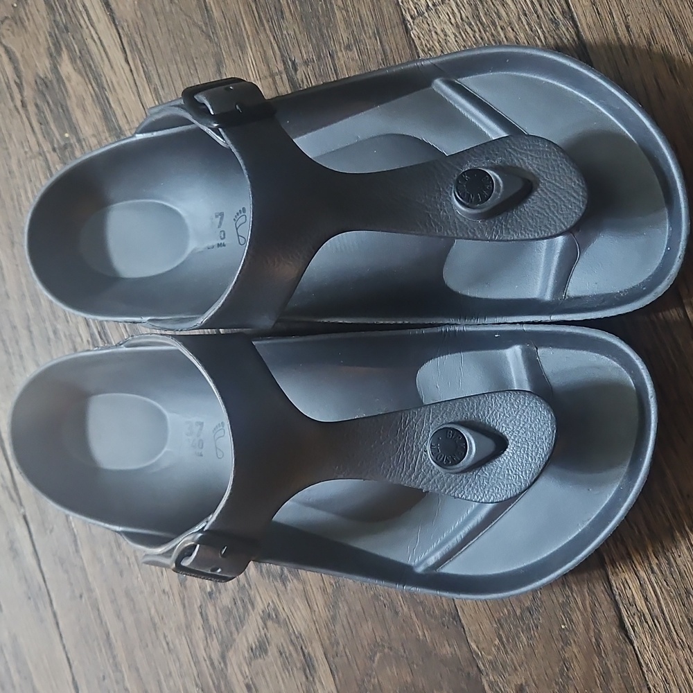 Birkenstock Dark Gray Slide Sandals